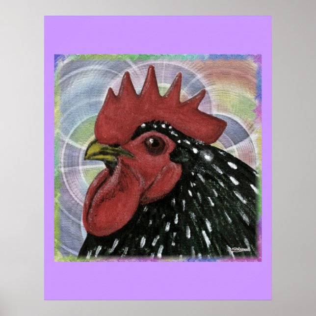 Póster Cochin: Cabeça de Galo Decorativa (Frente)