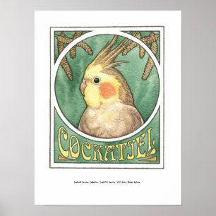 Póster Cockatiel Nouveau