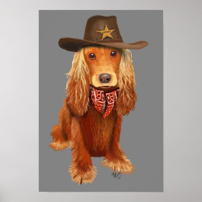 Poster Cocker Spaniel Cowboy (Frente)