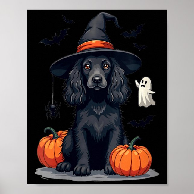 Poster Cocker Spaniel de Cachorro Tema de Halloween Femin (Frente)