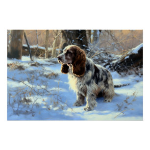 Póster Cocker Spaniel Deixe Nevar Natal 