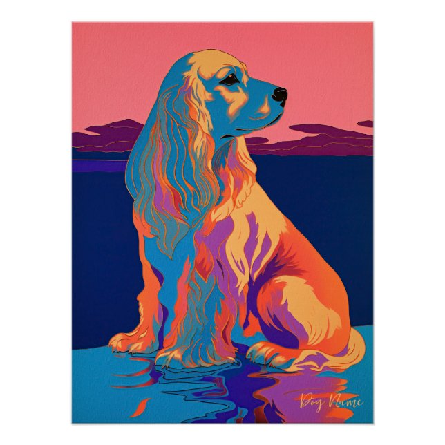 Póster Cocker Spaniel Dog 004 - Bruno Pokopen (Frente)