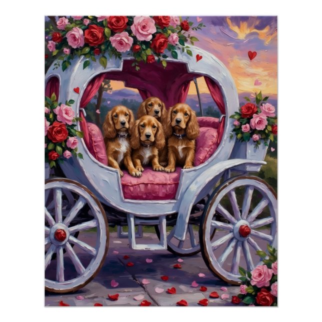 Póster Cocker Spaniel Dog Valentine's Day  (Frente)