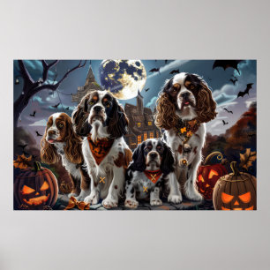 Poster Cocker Spaniel Halloween Assustador
