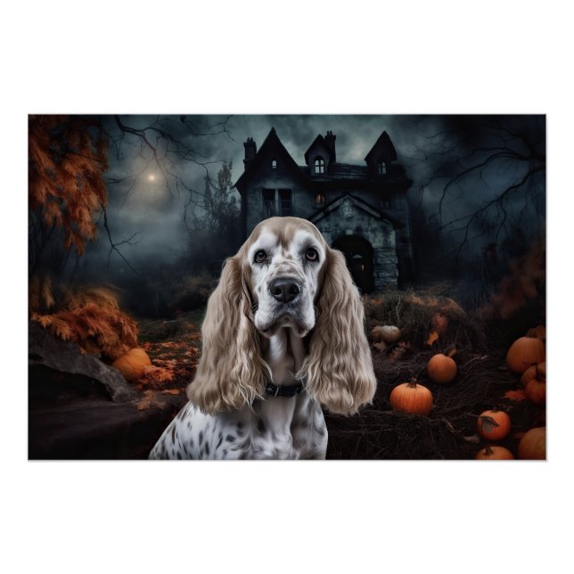 Póster Cocker Spaniel Halloween Scary (Frente)