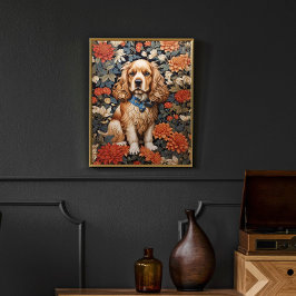 Poster Cocker Spaniel William Morris Inspirou Floral