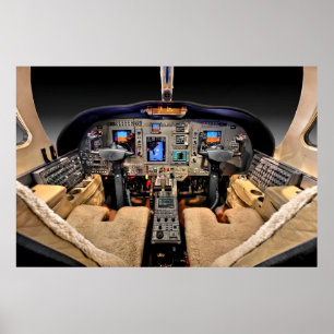 Poster Cockpit de aeronaves de avião