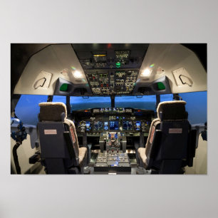 Poster cockpit de aeronaves de jato