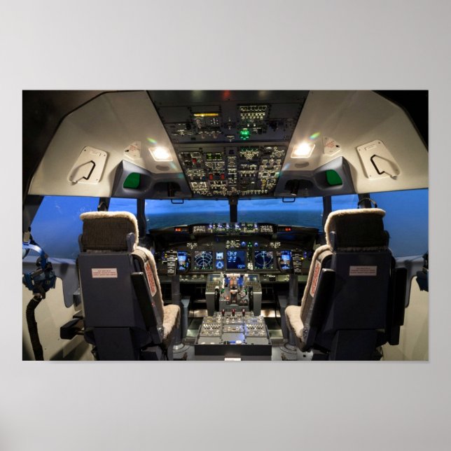 Poster cockpit de aeronaves de jato (Frente)