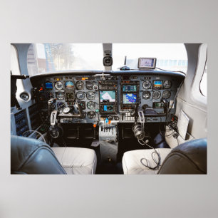 Poster cockpit de aeronaves de jato