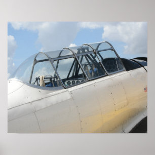 Poster Cockpit de Aeronaves Militares Vintage