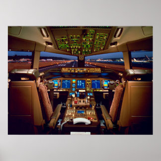 Poster Cockpit de jato comercial
