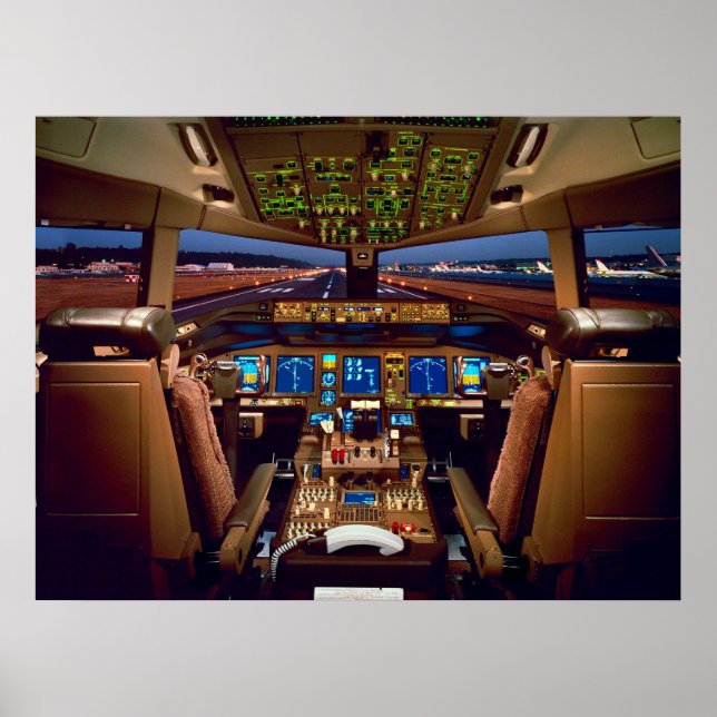 Poster Cockpit de jato comercial (Frente)