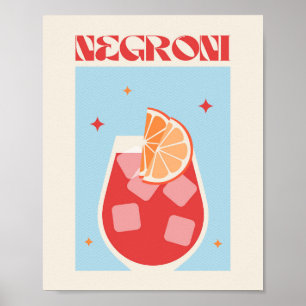 Poster Cocktail art Negroni