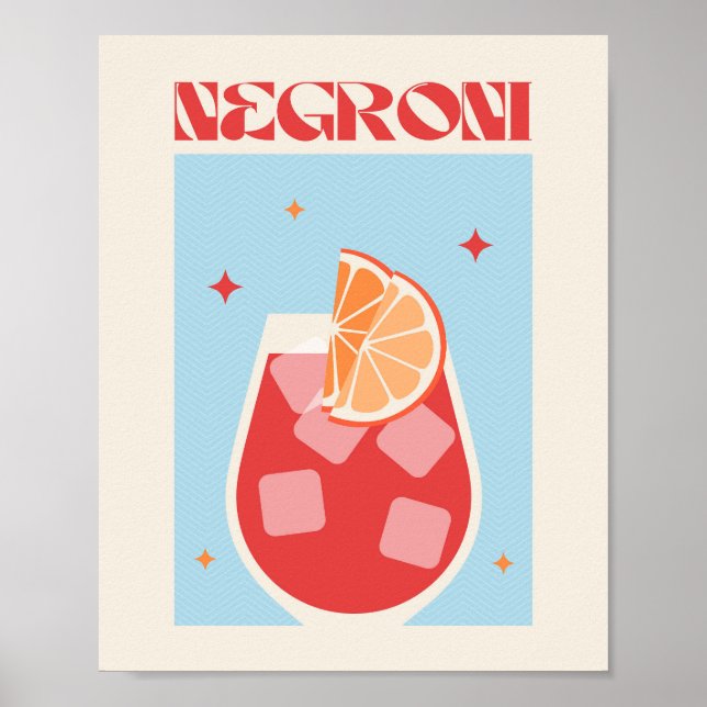 Poster Cocktail art Negroni (Frente)