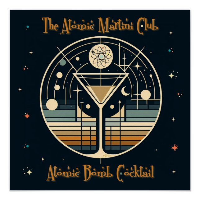 Póster Cocktail de bombas atômicas do Clube Atômico Marti (Frente)