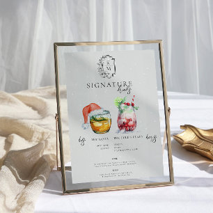 Poster Cocktail de Natal Bebida de assinatura noiva e n