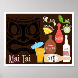 Póster Cocktail do bar do MAI TAI Tiki