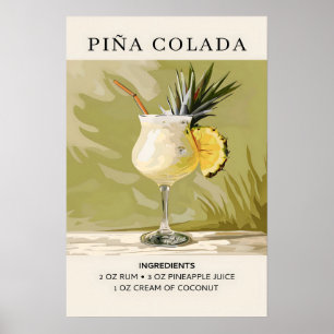 Poster cocktail Pina Colada