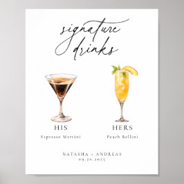 Poster Cocktails Contemporâneos Bebidas por Assinatura