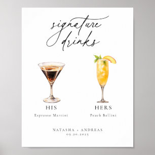 Poster Cocktails Contemporâneos Bebidas por Assinatura