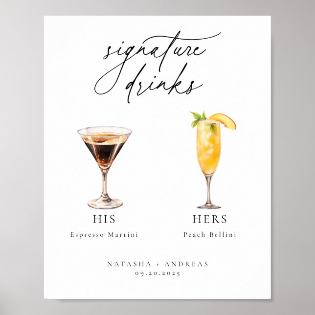 Poster Cocktails Contemporâneos Bebidas por Assinatura (Frente)