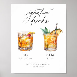 Poster Cocktails Contemporâneos Bebidas por Assinatura