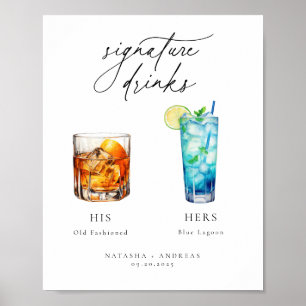 Poster Cocktails Contemporâneos Bebidas por Assinatura