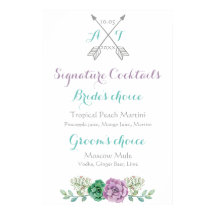 Cocktails de assinatura de casamento flor bentânic