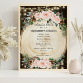 Poster Cocktails de Assinatura Florestal Encantada Floral