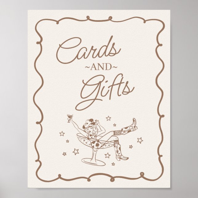 Poster Cocktails e vaquinhas rodeios Cartões e presentes (Frente)