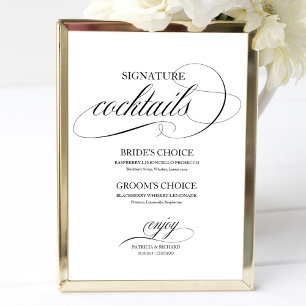 Poster Cocktails Signature Black Script