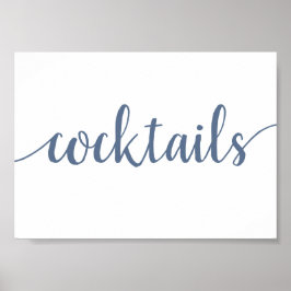 Poster Cocktails simples | Azul poeirento Qualquer sinal 