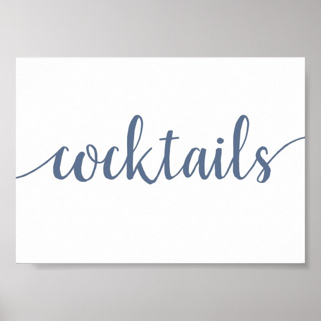 Poster Cocktails simples | Azul poeirento Qualquer sinal  (Frente)