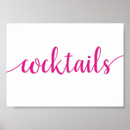 Poster Cocktails simples | Rosa Quente Qualquer Sinal De 