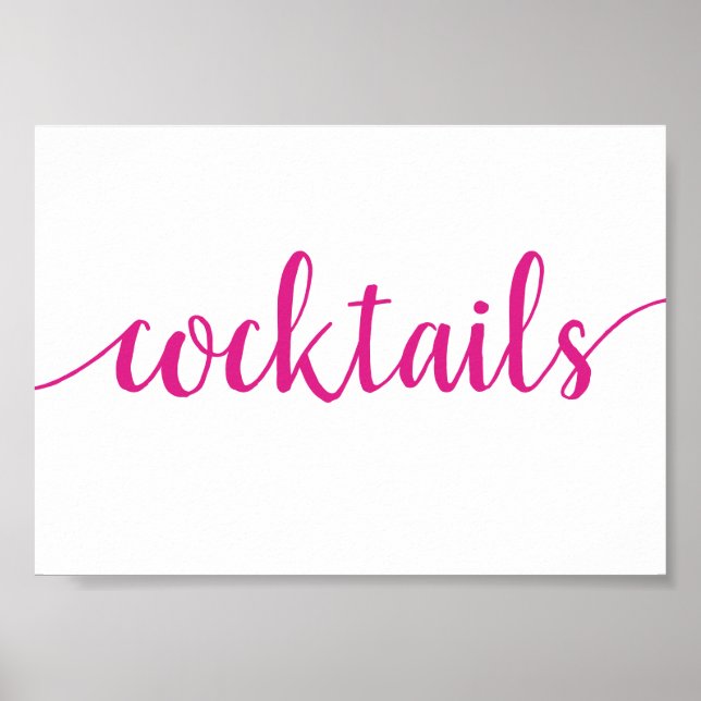 Poster Cocktails simples | Rosa Quente Qualquer Sinal De  (Frente)