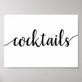 Poster Cocktails simples | Script Preto Qualquer Sinal De