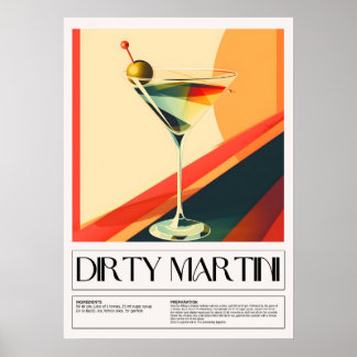 Poster Cocktails Vintage: Dirty Martini