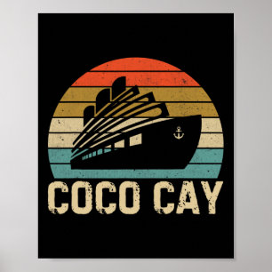 Poster Coco Cay Byhamas Lembranças Vintage Retro 