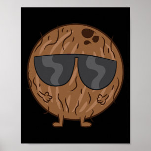 Poster Coco de Fruta de Verão com óculos de sol