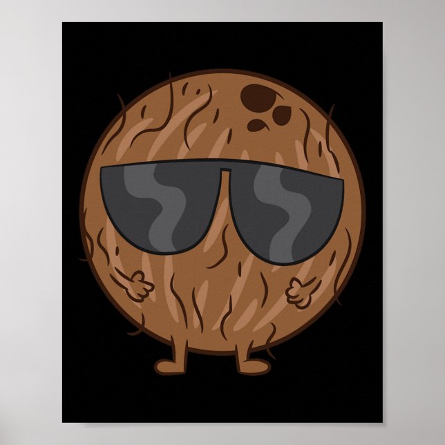 Poster Coco de Fruta de Verão com óculos de sol (Frente)
