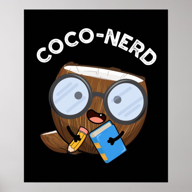 Poster Coco de Fruta Engraçado com nerd de Coco Arroz Esc (Frente)