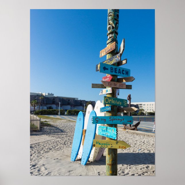Póster Cocoa Beach Tiki Totem (Frente)