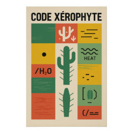 Póster CODE XÉROPHYTE – L’alphabet Cactus