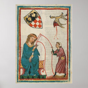 Póster Codex Manesse - conde Otto de Botenlauben
