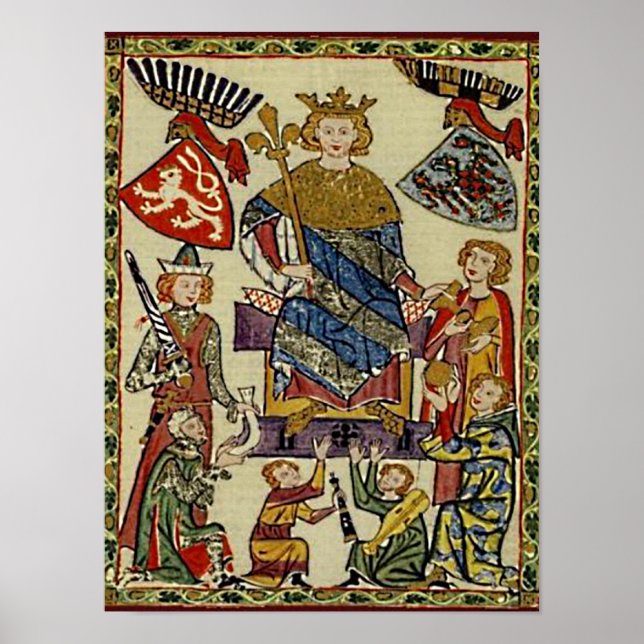 Póster Codex Manesse - König Wenzel von Böhmen (Frente)