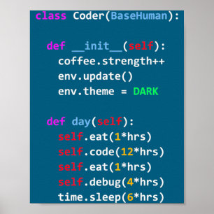Poster Codificação Divertida Python Cl Comer Código Dormi