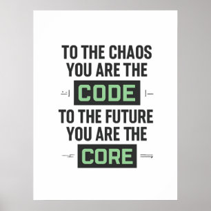 Poster Codificação Inspirativa - Código e núcleo