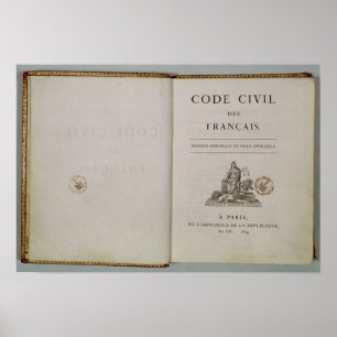 Póster Codifique civil, aberto no titlepage, 1804