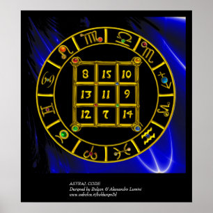 Póster CÓDIGO ASTRAL,MAGIC SQUARE 33 Gráfico de Astrolo